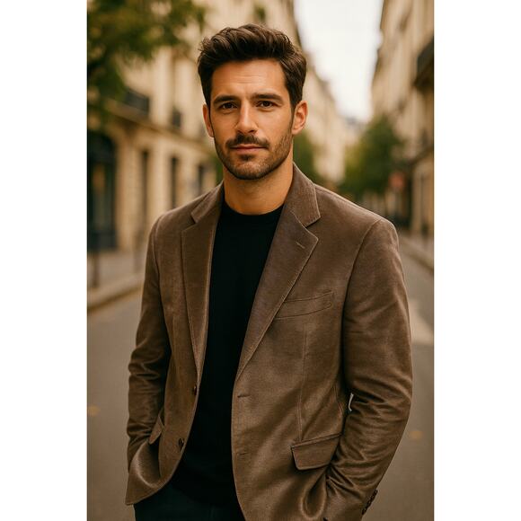Huckberry Vintage 42R Hickey Freeman Blazer LINDSEY Velvet 2 Button Jacket Brown - Picture 1 of 8